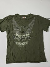 Hard Rock Cafe Green Youth/Kids Size Small - Bogota Shirt Raw Edge Neck/Sleeve  - £10.40 GBP