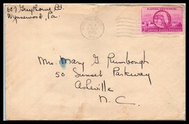 1945 US Cover - Wynnewood, Pennsylvania to Asheville, North Carolina L9 - £2.26 GBP