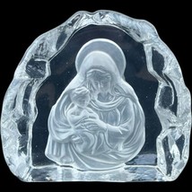 Vintage Madonna and Child Frosted Crystal Figure Iceberg Sculpture 5&quot; Religious - £15.18 GBP