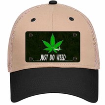 Just Do Weed Leaf Novelty Khaki Mesh License Plate Hat - £23.12 GBP
