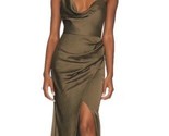 Significant Other Aria Dress Women&#39;s AU16 US12 Olive Green Cowl Neck Sat... - $139.96