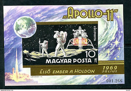Hungary/Ungarn 1969 Sheet Sc C295 Mi Block 72B MNH Imperf Space Apollo 11 14713 - £19.78 GBP