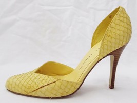 Chinese Laundry Pumps Alanie Snake Embossed Yellow Leather D&#39;Orsay Shoes size 7 - £11.01 GBP