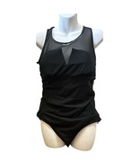 Spanx Slimming Mesh Swimsuit One Piece Black CutOut Back Size 14 style 2... - $74.25