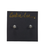 Cookie Lee NEW Silver Gray Faceted Glass Pearl Stud Earrings | NWT - $4.82