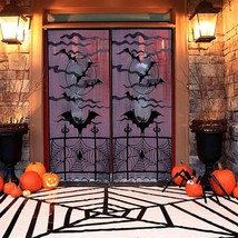 82*40In Black Lace Halloween Curtain Vivid Bats Window Curtains Home Door Decor - £17.20 GBP