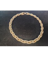 Vintage Coro Gold Tone Braided Choker Necklace Very Cute - $16.62
