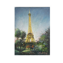 &quot; Torre Eiffel Presso Crepuscolo &quot; Di Anthony Sidoni 1994 Firmato Olio Pittura - £2,718.33 GBP