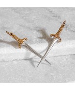 Mixed Metal Crossed Swords Pendant Festoon 32x50mm - €35,91 EUR