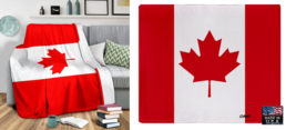 Usa Made Canada Canadian Polar Fleece Blanket Maple Leaf Stadium Throw - £22.32 GBP