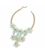 Green Chroma, Green Glass Goldtone Bib Necklace (20 in) Brand New!  #JN1091 - £10.61 GBP