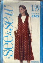 Butterick Pattern 5762 Size 12 Misses&#39; Jumper And Top - £2.35 GBP