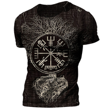 Viking tattoo son of valhala t shirts Men Steampunk 3D O-neck quick-drying 4 - £8.00 GBP