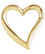 14K White Gold, 14K Yellow Gold or 14K Rose Gold Heart Chain Slide - £168.15 GBP