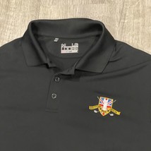 UNDER ARMOUR Polo Shirt Mens L Golf Heat Gear Black BRITISH OPEN &amp; HILTO... - £34.55 GBP