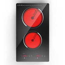 Electric Ceramic Cooktop, 12 Inch Built-In Radiant Electric Stove Top, 1... - £174.33 GBP