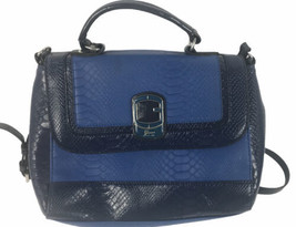 Guess Purse Blue Snakeskin Faux Finish 12” Wide 9” High - £23.26 GBP