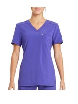 Scrubstar Womens V-Neck Purple Berry 4 Way Stretch Scrub Henley Top, Size M - £14.24 GBP