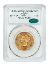 1879-O $10 PCGS/CAC AU58 Ex: D.L. Hansen - £70,011.89 GBP