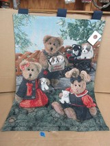  Boyds Bears and Friends Tapestry ADOPT A FRIEND Wall Hanging Decor Puppies - £35.81 GBP
