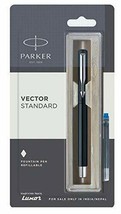 Parker Vector Standard Stainless Steel Fountain Pen - (Blue Ink) (1 pen) - £18.06 GBP