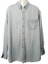 Basic Editions Men&#39;s Casual Collared Button-up Shirts Denim Long Sleeve  SZL - £15.03 GBP