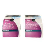 2PK L&#39;eggs Women&#39;s Silken No Waistband Control Top Panty Hose,Black Mist... - $20.35 CAD