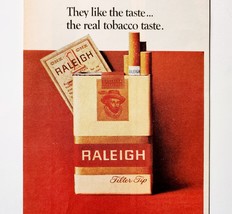 1966 Raleigh Filter Tip Cigarettes Advertisement Tobacco Smoking DWJJ11 - $19.99