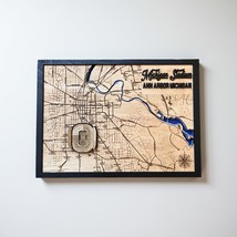 Ann Arbor, Michigan Stadium 3D Wooden Map, Black Frame, Laser-Cut City S... - $639.82 MXN