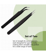 Tweezer Set Anti Static Steel Curved Straight Nail Art Nipper Picking To... - $192.29 MXN