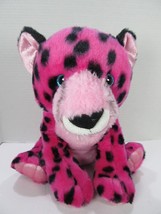 Aurora World Girlz Destination Nation Hot Pink Leopard Cub Plush 12" Sparkle Eye - $14.03