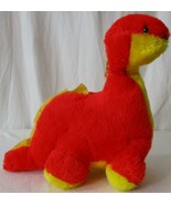 Vintage Superior Toy &amp; Novelty red Yellow Dinosaur Dino Retro Plush 80s 10&quot; - $14.84