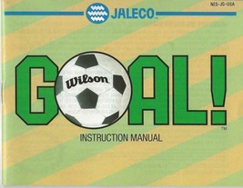 ORIGINAL Vintage Jaleco Goal Soccer Nintendo NES Manual - £7.75 GBP