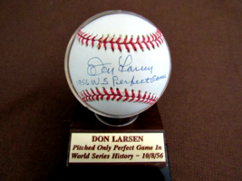 Don Larsen Only Ws Perfect Game Signed Auto Oal Baseball Stacks Of Plaques Base - £134.52 GBP