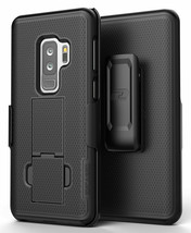 For Samsung Galaxy S9 Plus Belt Clip Holster Case, Black Shell Combo - E... - £7.46 GBP