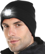 LED Lighted Beanie, Unisex Warm Knitted Hat, Rechargeable Headlamp Cap f... - $393.36 MXN