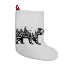 Personalized Christmas Stocking - Wildlife Black Bear Illustration - £24.85 GBP