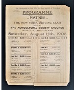 1908 antique HORSE RACING mineola long island NEW YORK DRIVING CLUB PROGRAM - £98.75 GBP