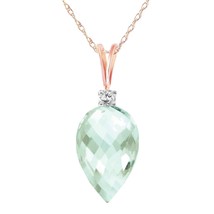 9.55 Carat 14K Rose Gold Exaggeration Is Good Green Amethyst Necklace 14&quot;-24&quot; - £285.64 GBP