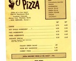 Justine&#39;s Pizza Menu Eisenhower Boulevard Loveland Colorado 1978 - £9.29 GBP