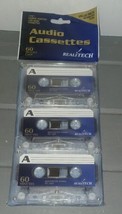 Realitech Blank Audio Cassette Tapes 60 Minutes Each New Sealed 3 Pack - $4.90