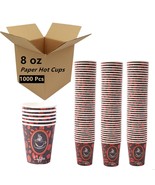 1000 Ct Disposable Paper Hot Coffee Cups Coffee Bean Design WHOLESALE LO... - £46.43 GBP