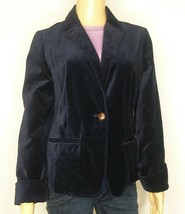 J Crew Women’s Dark Purple Velvet Blazer One Button Jacket Sz 8 Schoolboy - £30.36 GBP