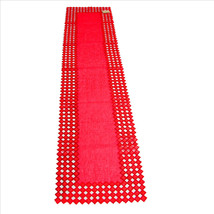 Saro Las Estrellas Cut Work Table Runner 16x72 Inches Red - $19.79