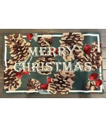 Francesca Collection Christmas Pinecones Rug Green 27&quot; x44&quot; - £22.44 GBP