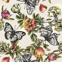 Veelike 17 Point 7&quot; X 118 Point Butterflies Floral Wallpaper Botanical Floral - £31.91 GBP