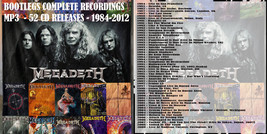 Megadeth Bootlegs Complete Recordings 1984-2012 MP3 52 CD releases on 2x DVD Dav - £12.63 GBP