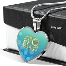 Be Mine Necklace Stainless Steel or 18k Gold Heart Pendant 18-22&quot; - £30.50 GBP+
