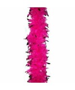 Hot Pink with Black Tips 80 gm 72 in 6 Ft Heavyweight Chandelle Feather Boa - £15.56 GBP
