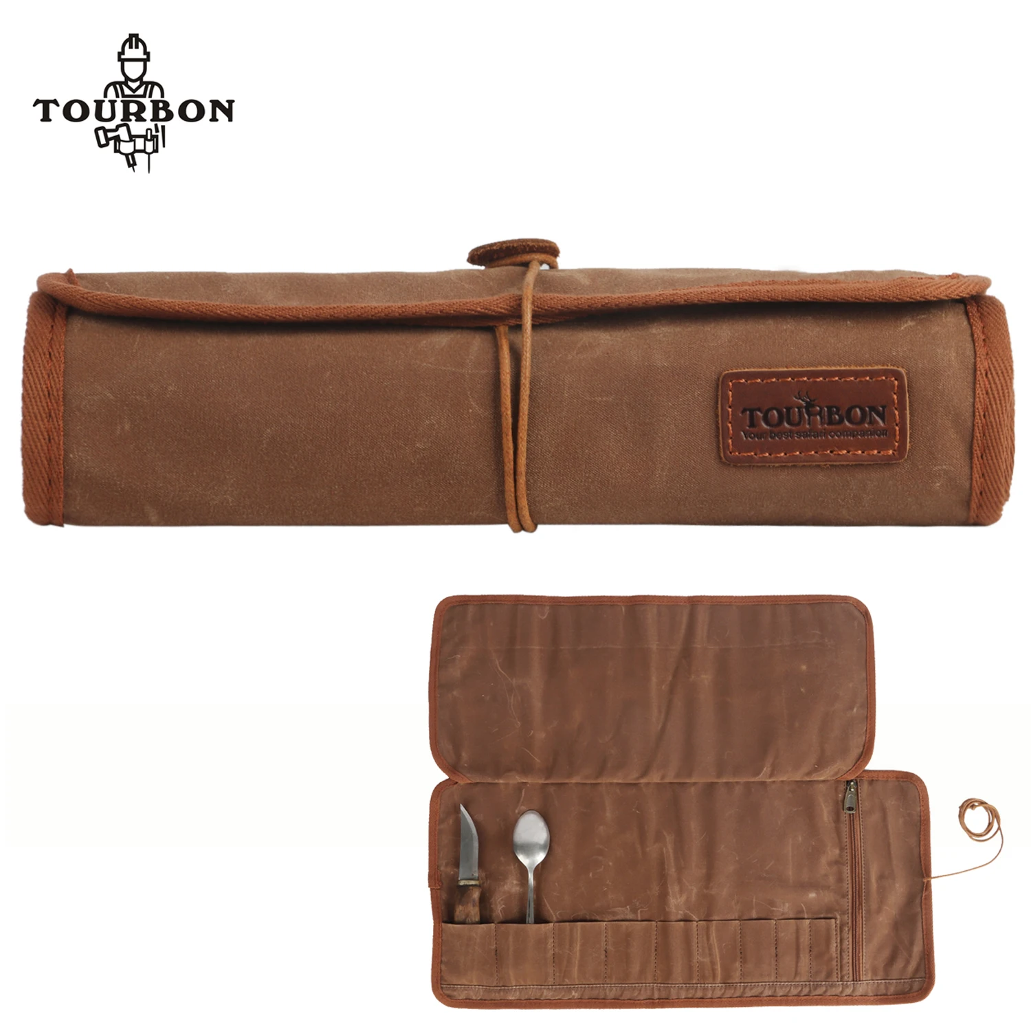 Tourbon Vintage ed Canvas Tools Roll Up Bag (9 Slots) Portable Carry Case Pouch  - £66.26 GBP